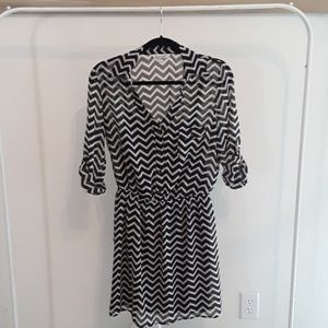 Speckles Black and White summer dress